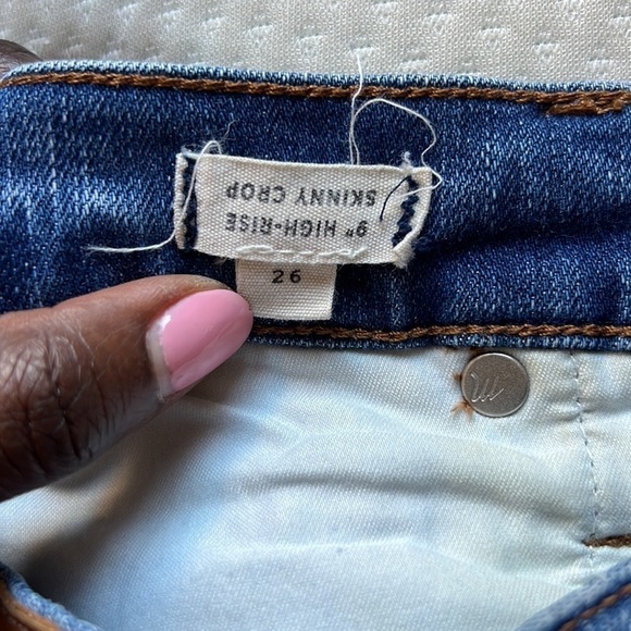 Madewell Women’s Distressed Blue 9inch Highrise Skinny Crop Jeans size 26 Denim - Picture 7 of 7